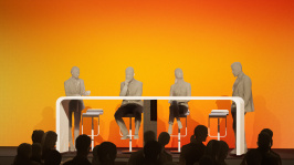 Visualisierung des Plenums auf dem BDEW Kongress 2025 mit Blick auf die Bühne