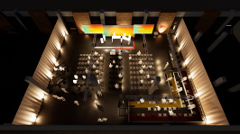 Visualisierung der Themenwelt 'Symposium' auf dem BDEW Kongress 2025 mit Blick von oben